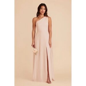 Birdy Grey Melissa One Shoulder Chiffon Bridesmaid Dress Maxi Gown Medium